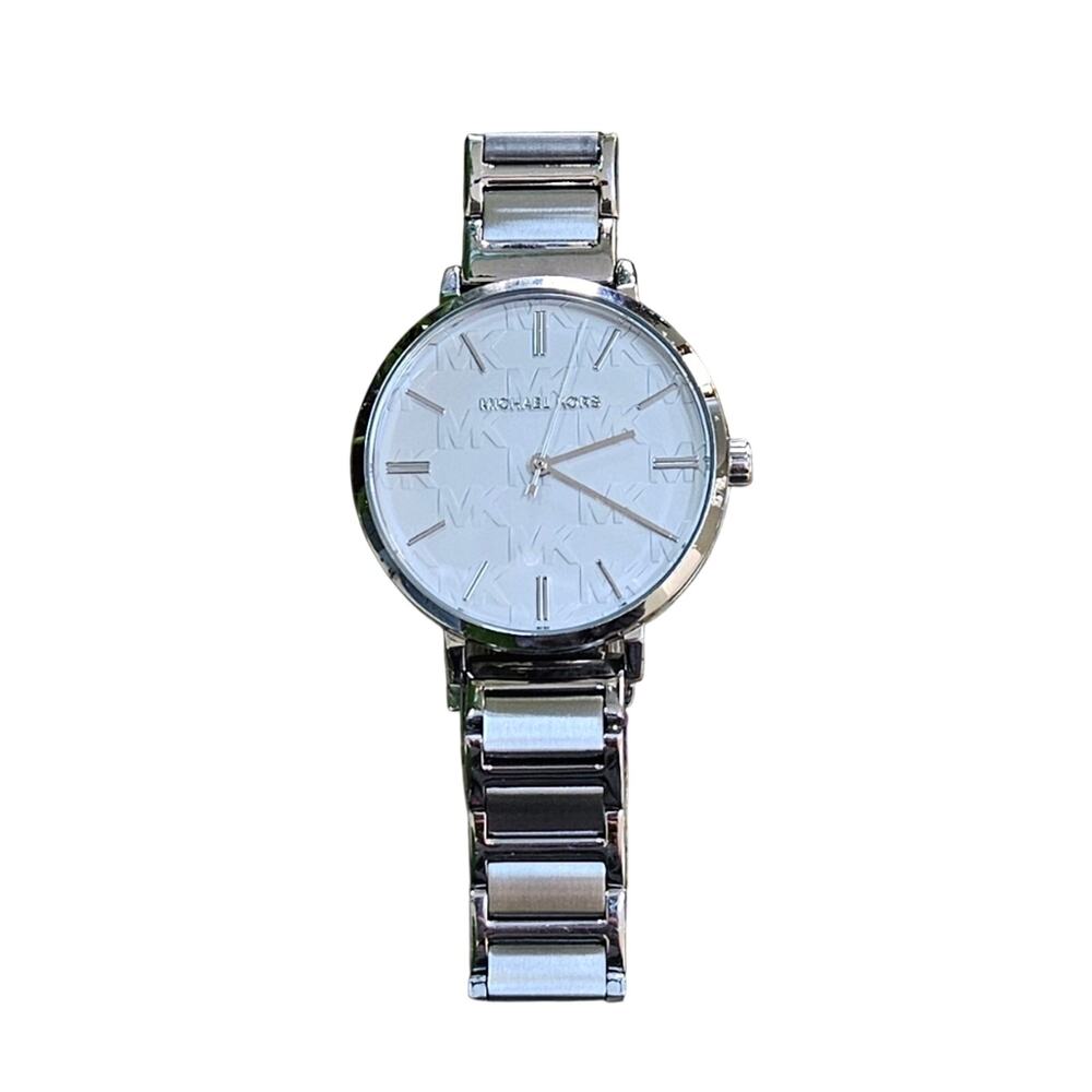 Michael Kors Silver Tone Watch Women's Stainless Steel Bracelet Wristwatch